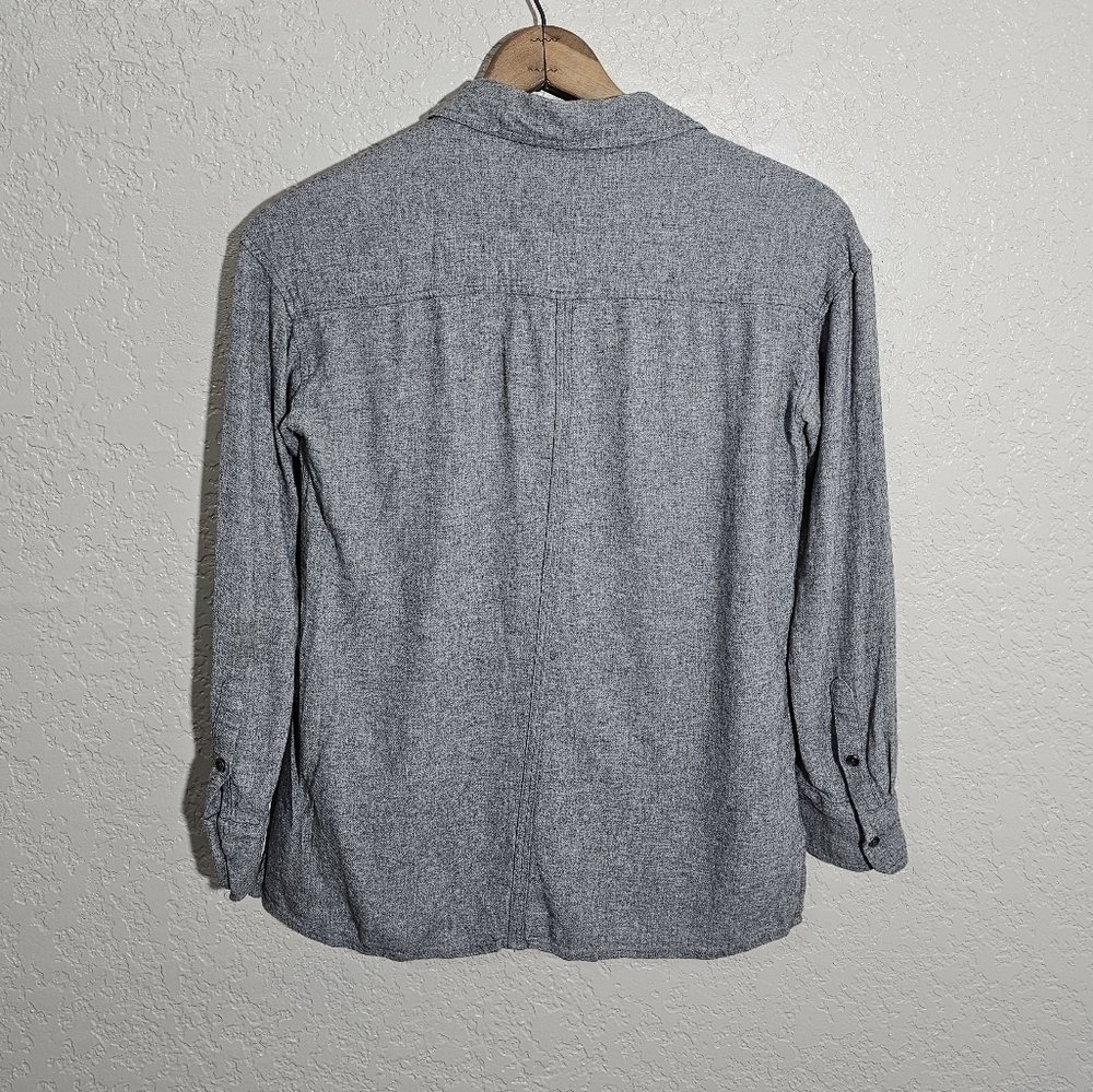 Athleta Solid Gray Wool Blend Button Down Shirt - image 2